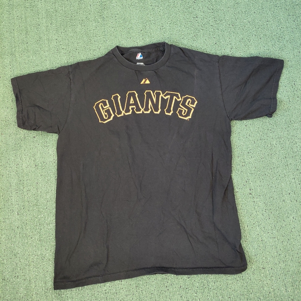 VINTAGE 2008 Majestic San Francisco Giants #17 Aubrey Huff MLB Jersey T Shirt Sz